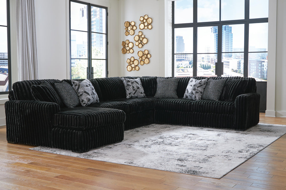 Midnight-Madness 4-Piece Sectional with Chaise (98103-SI) - Image 3