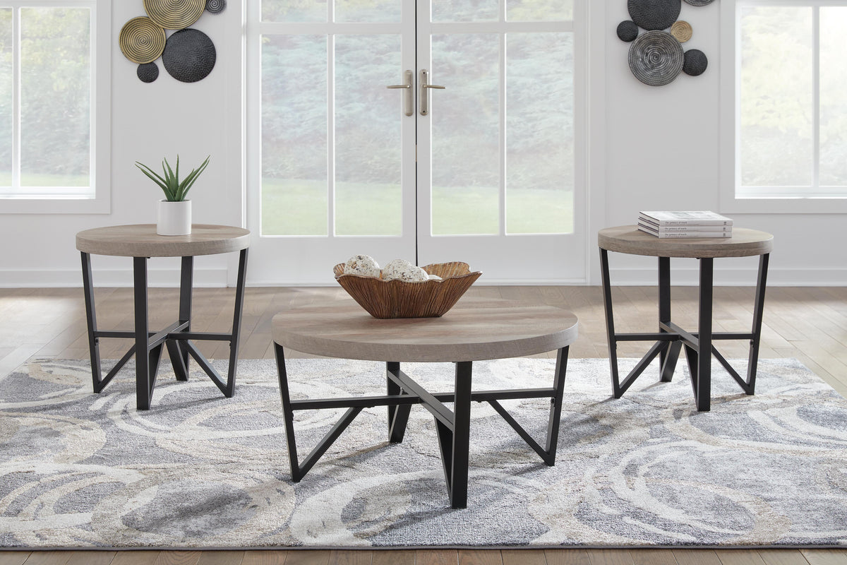 Deanlee Table (Set of 3) - Grayish Brown/Black  (T235-SI) - Image 3