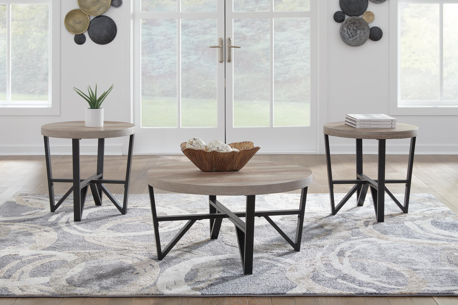 Deanlee Table (Set of 3) - Grayish Brown/Black  (T235-SI) - Image 3
