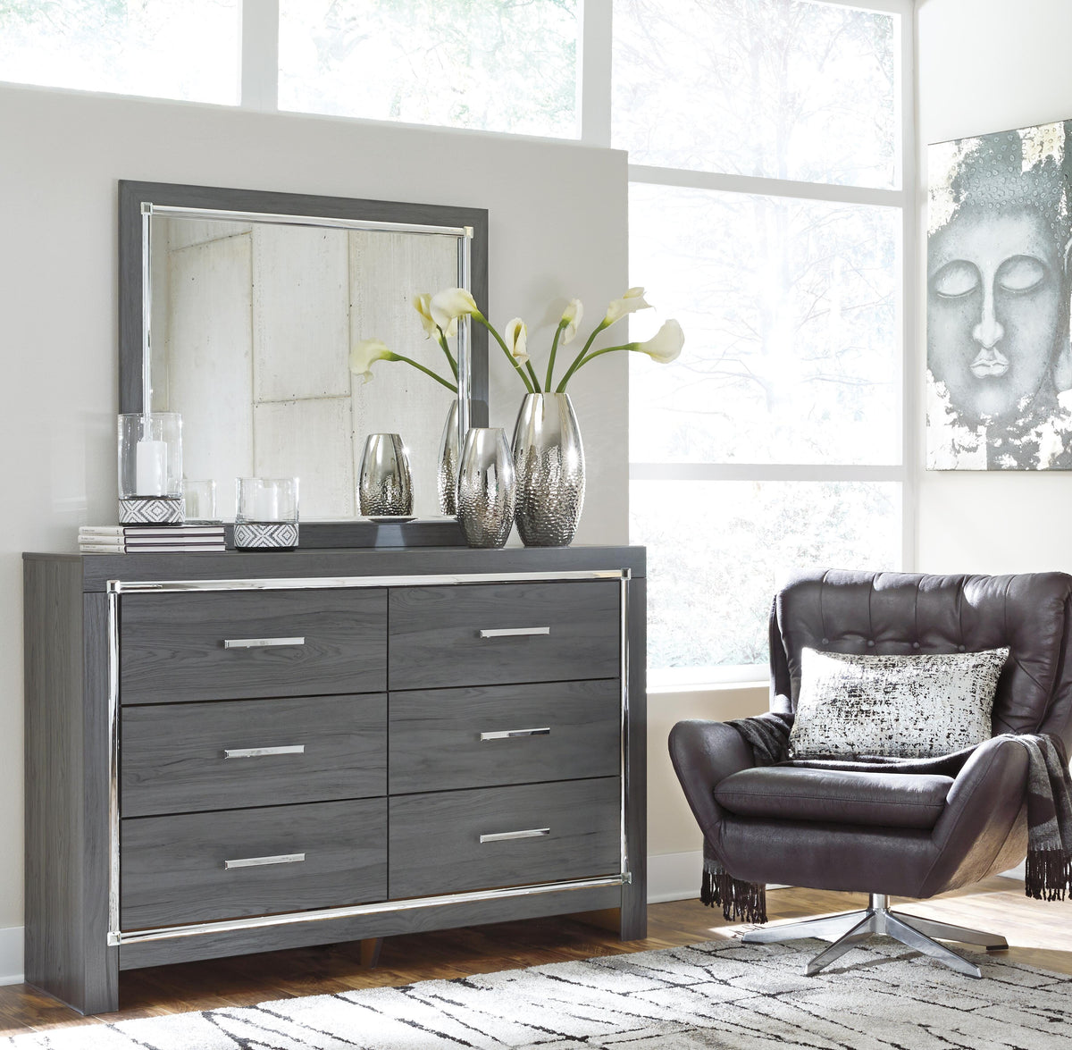 Lodanna Dresser - Gray  (B214-SI) - Image 3