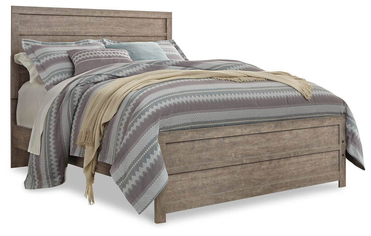 Culverbach Bed with Mirrored Dresser and 2 Nightstand - Gray  (B070-SI) - Image 3