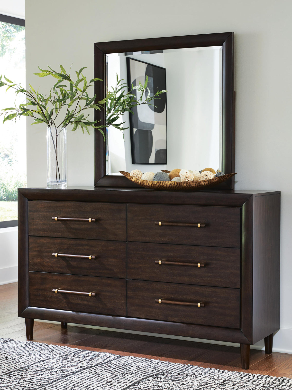 Dantenton Panel Bed, Dresser and Mirror (B611-SI) - Image 8