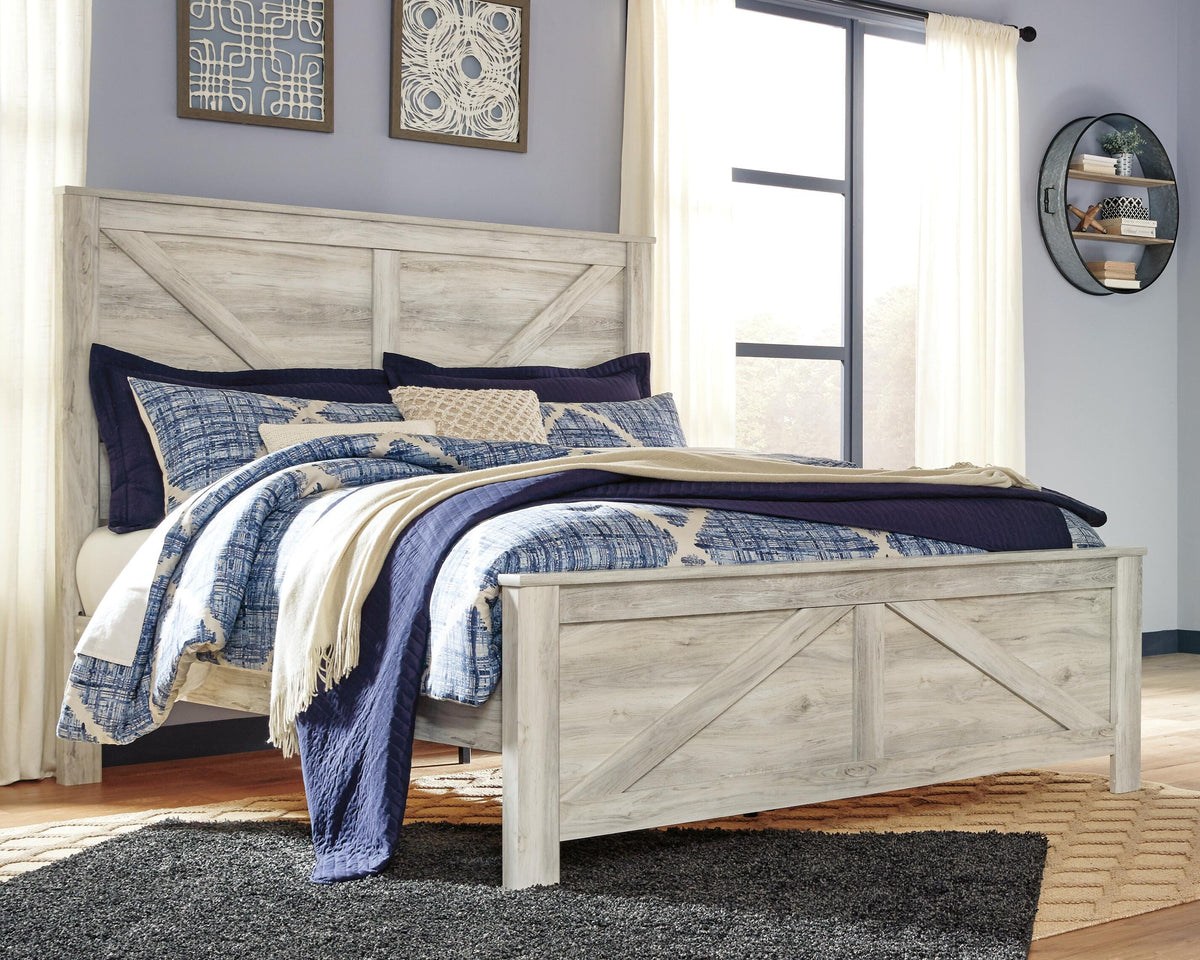 Bellaby Crossbuck Panel Bed, Dresser, Mirror, and Nightstand - Whitewash  (B331-SI) - Image 5