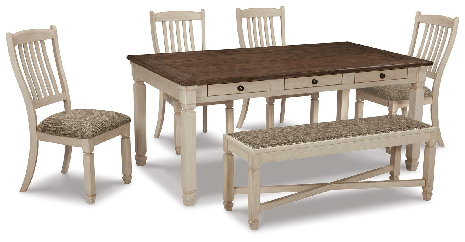 Bolanburg Dining Table with 4 Chairs and Bench (D647-SI) - Image 3