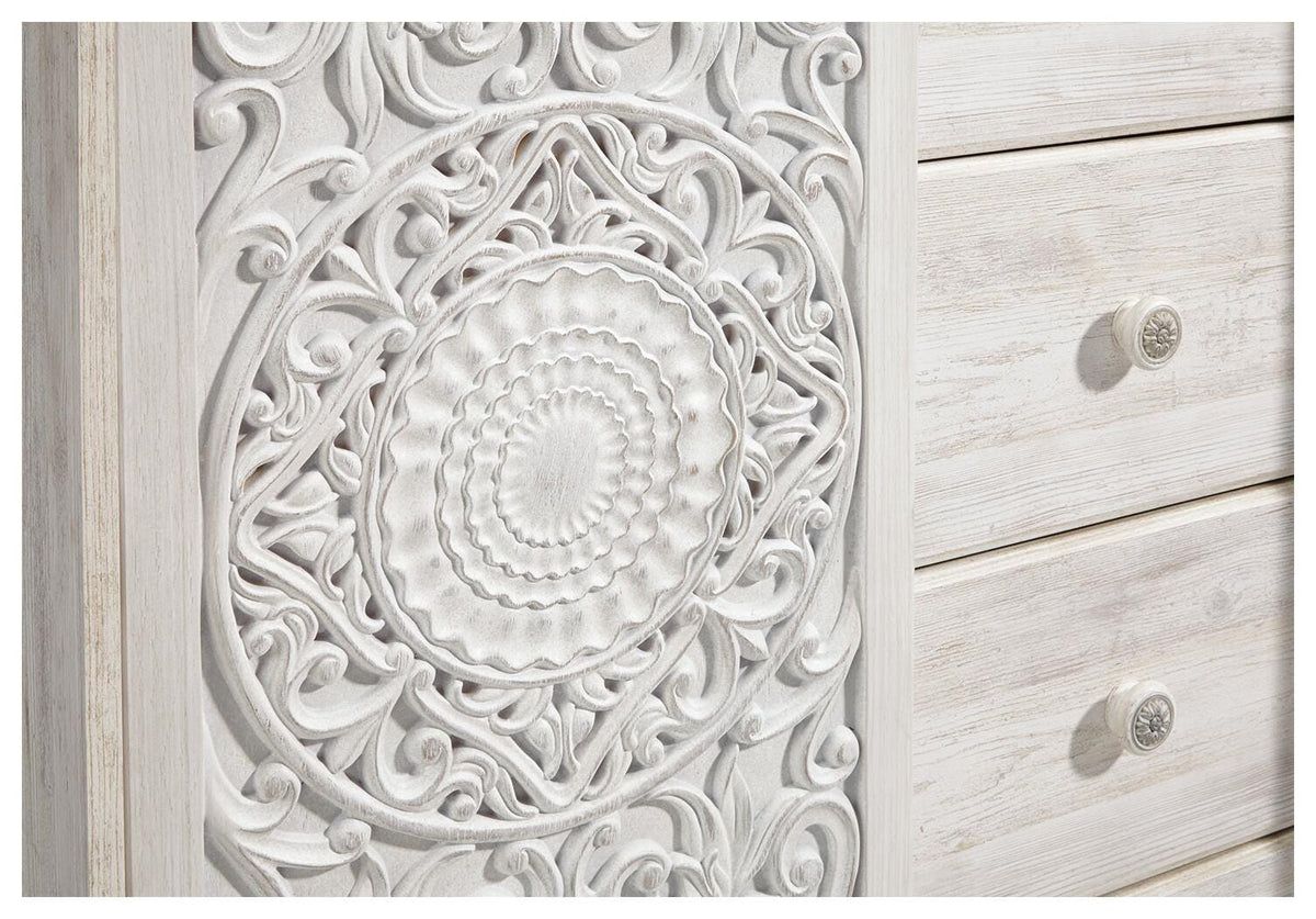 Paxberry Panel Bed, Chest and Nightstand - Whitewash  (B181-SI) - Image 5