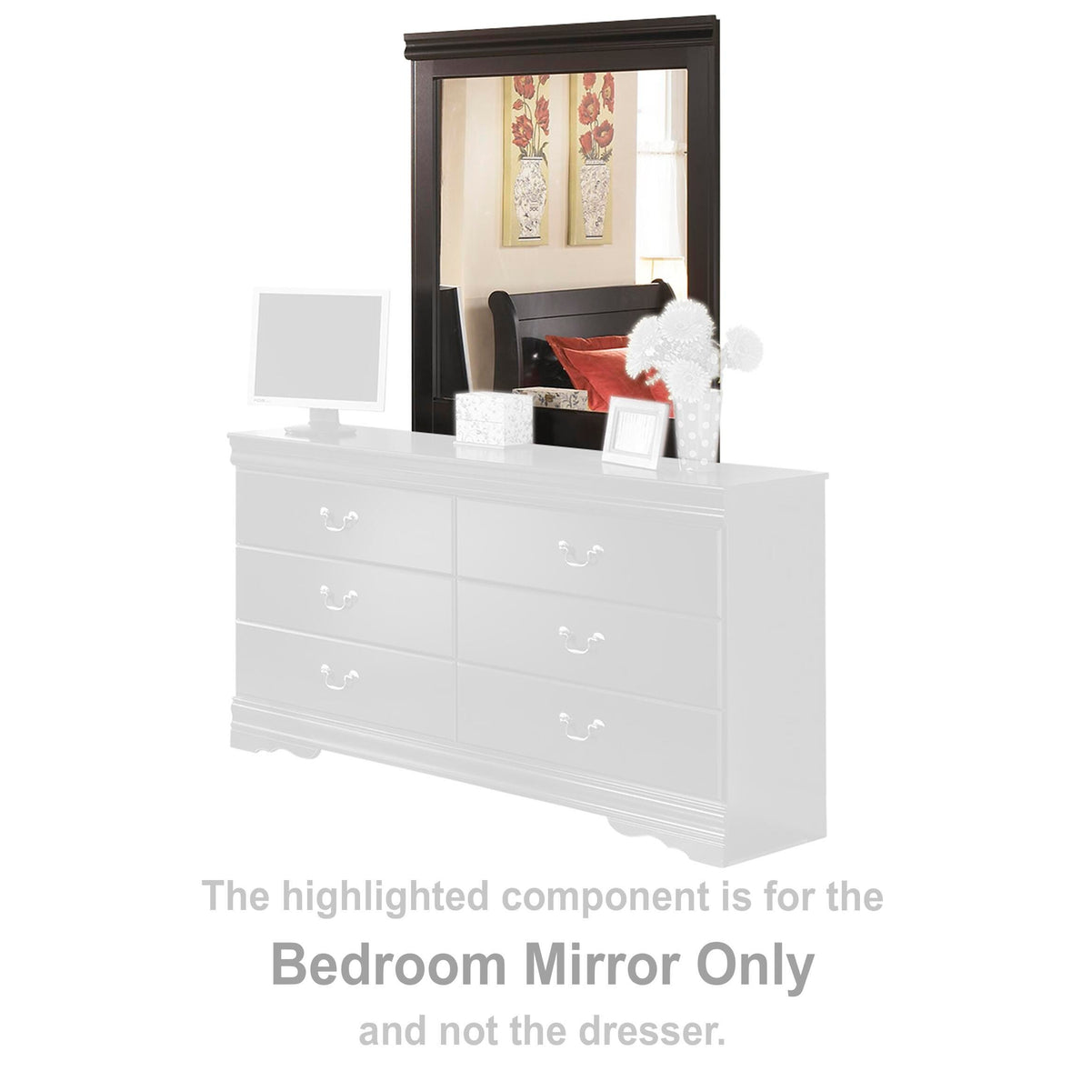Huey Vineyard Bedroom Mirror - Black  (B128-SI)