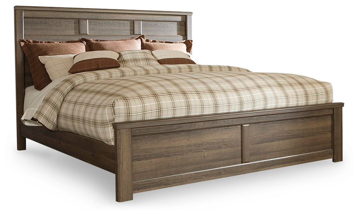Juararo Panel Bed and 2 Nightstands - Dark Brown  (B251-SI) - Image 6