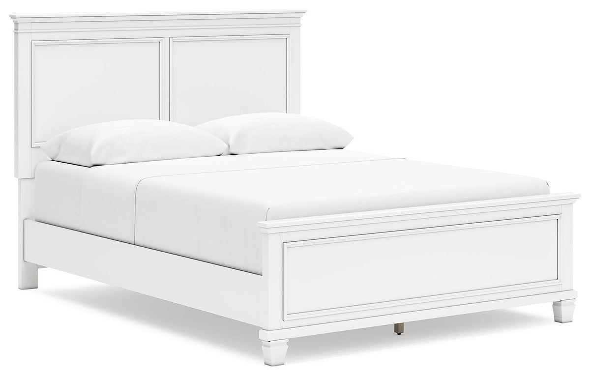 Fortman Panel Bed, Dresser and Mirror - White  (B680-SI) - Image 3