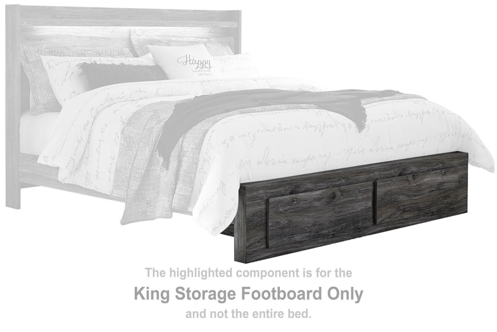 Baystorm Storage Footboard - Gray  (B221-SI) - Image 2