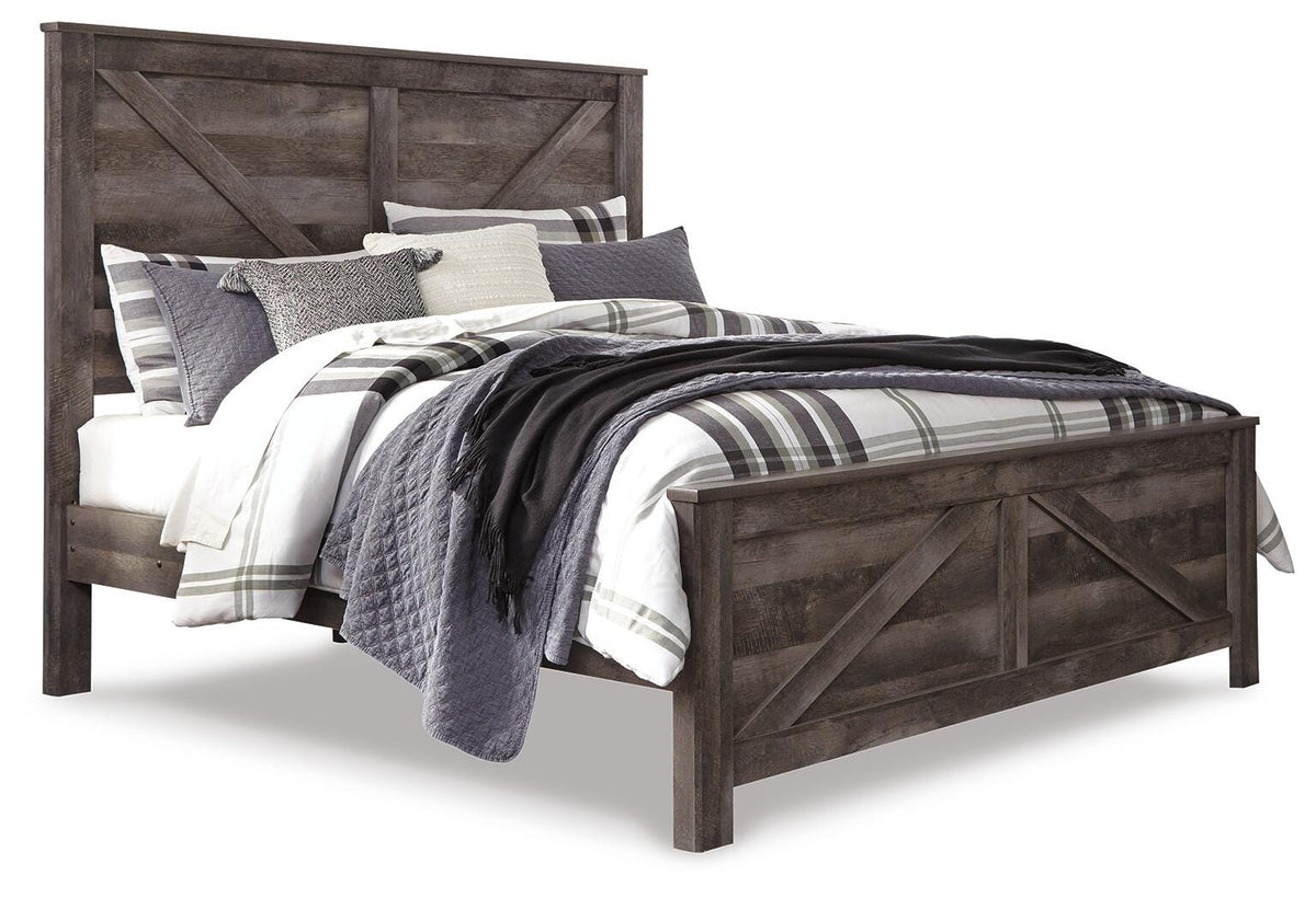 Wynnlow Crossbuck Panel Bed - Gray  (B440-SI)
