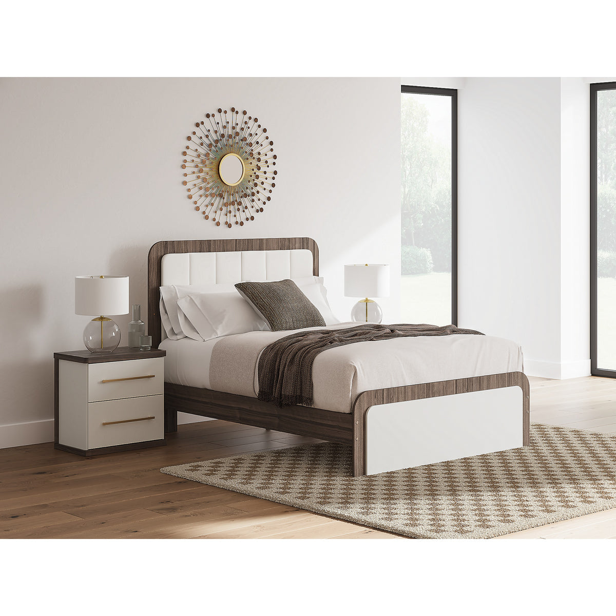 Kendanport Queen Upholstered Bed, Dresser and Nightstand (PCB1108-SI) - Image 28