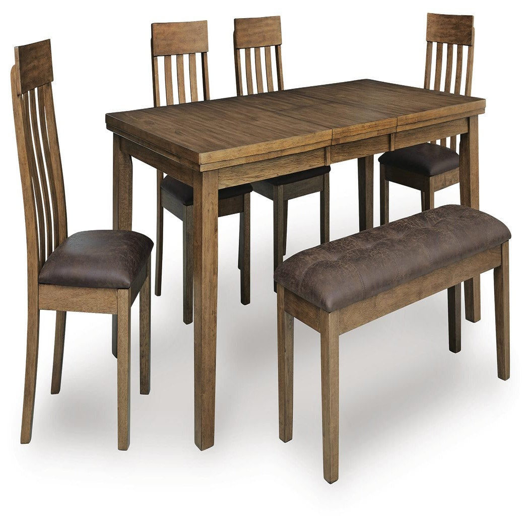 Urbinforte Extension Dining Table, 4 Chairs and Bench (PCD592-SI)