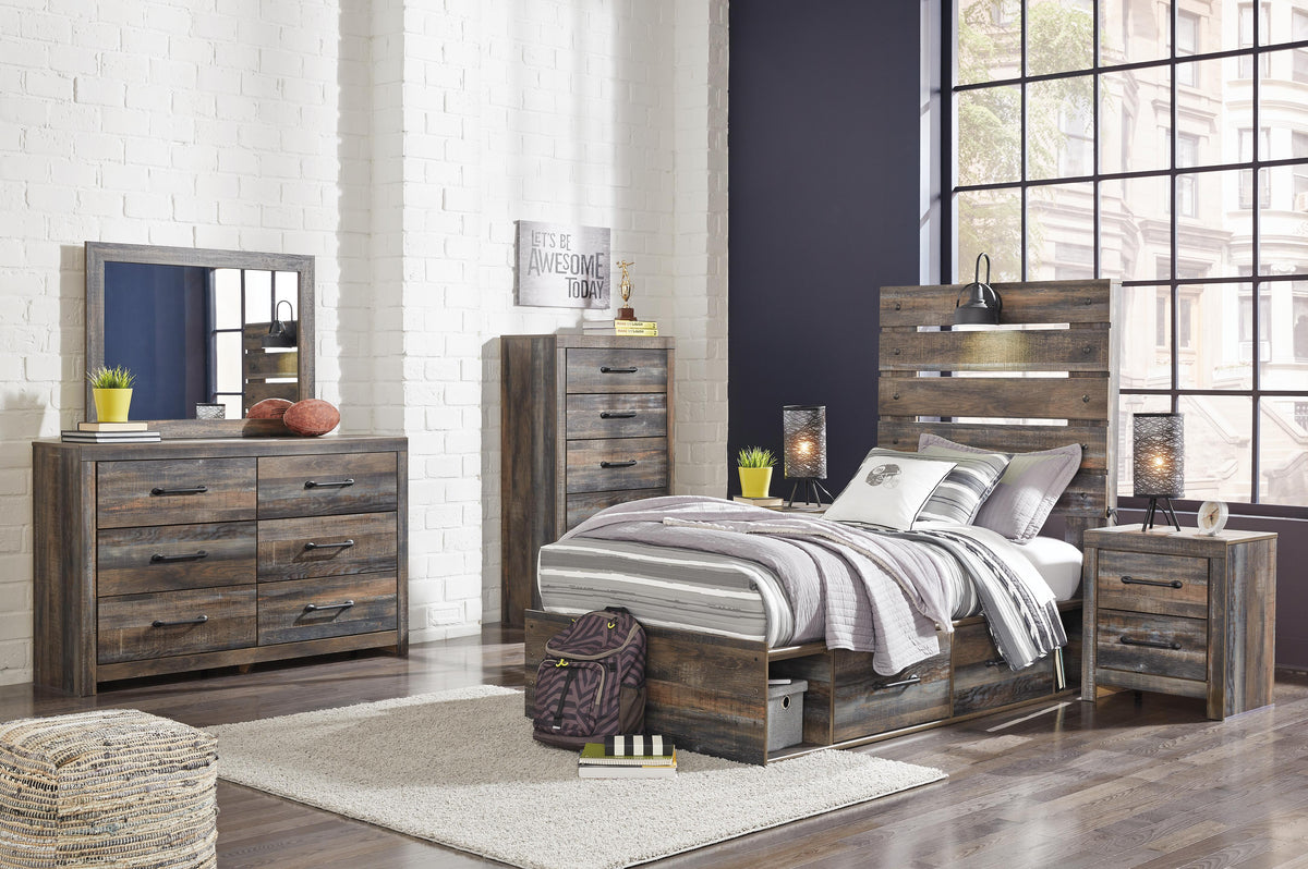 Drystan Panel Bed with Storage, Dresser, Mirror and Chest - Multi  (B211-SI) - Image 10