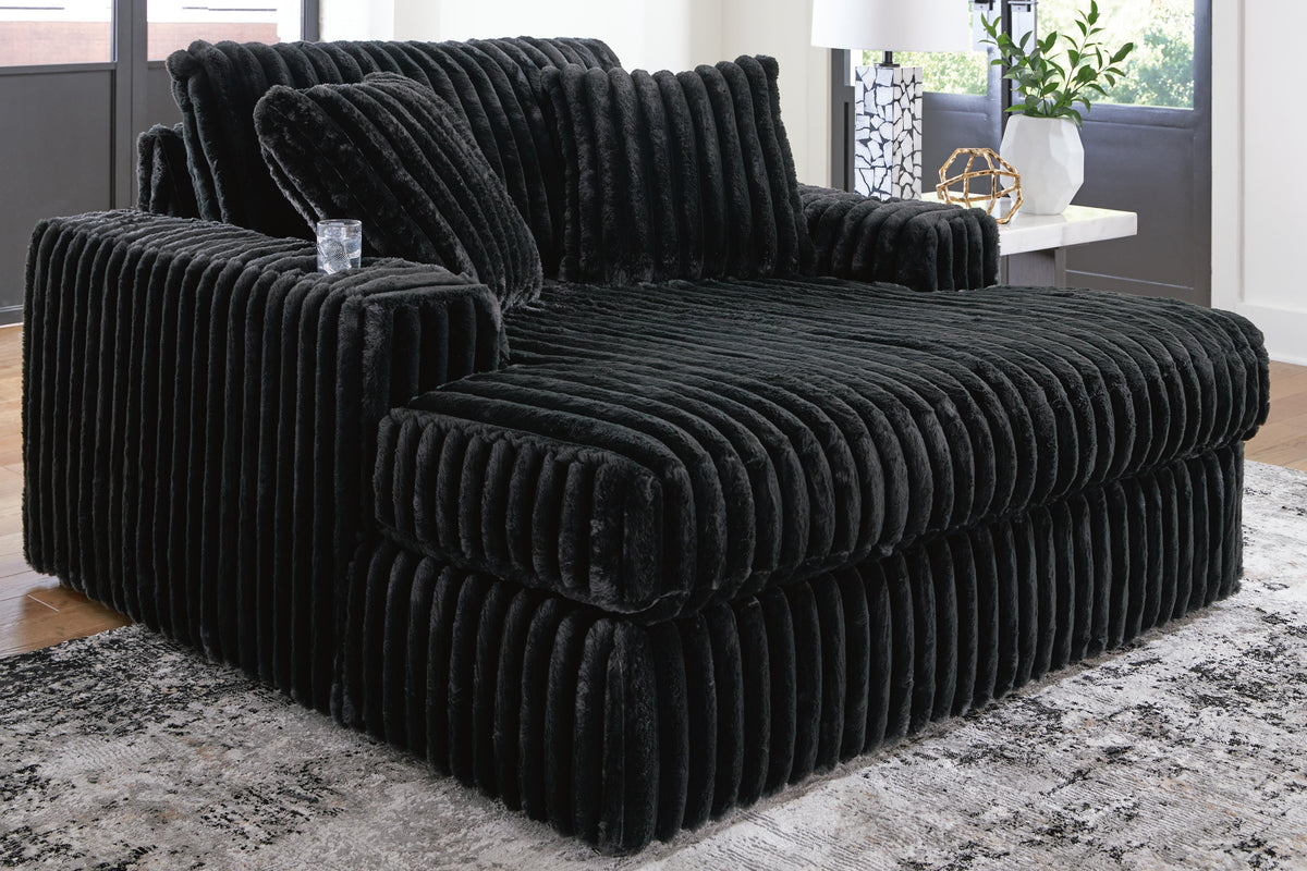 Midnight-Madness 2-Piece Sectional and Oversized Chaise (98103-SI) - Image 16