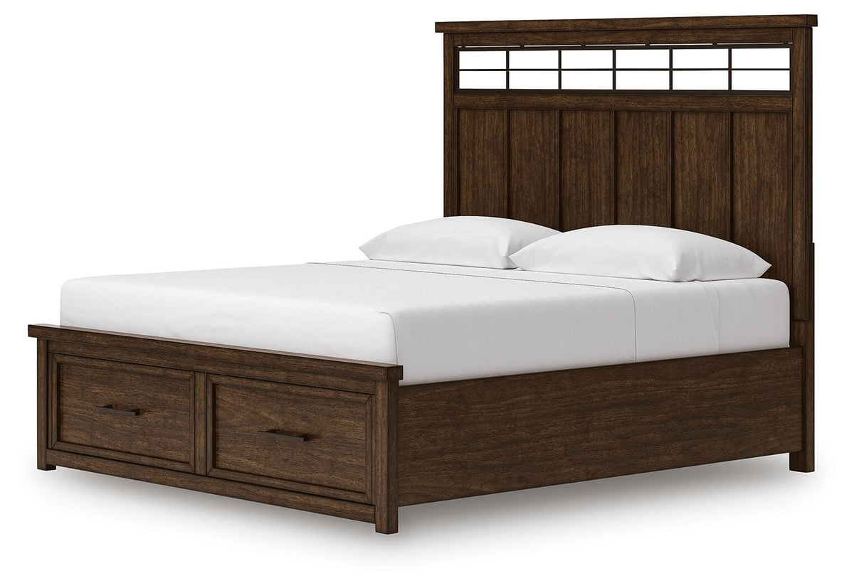 Taffenbrook Panel Storage Bed - Medium Brown  (B849-SI) - Image 6