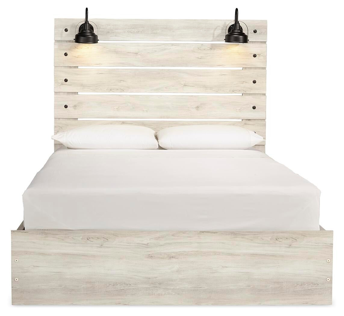 Cambeck Panel Bed with 4 Storage Drawers - Whitewash  (B192-SI) - Image 3