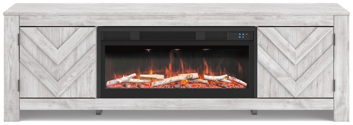 Cayboni 71 TV Stand with Electric Fireplace (W3788-SI)