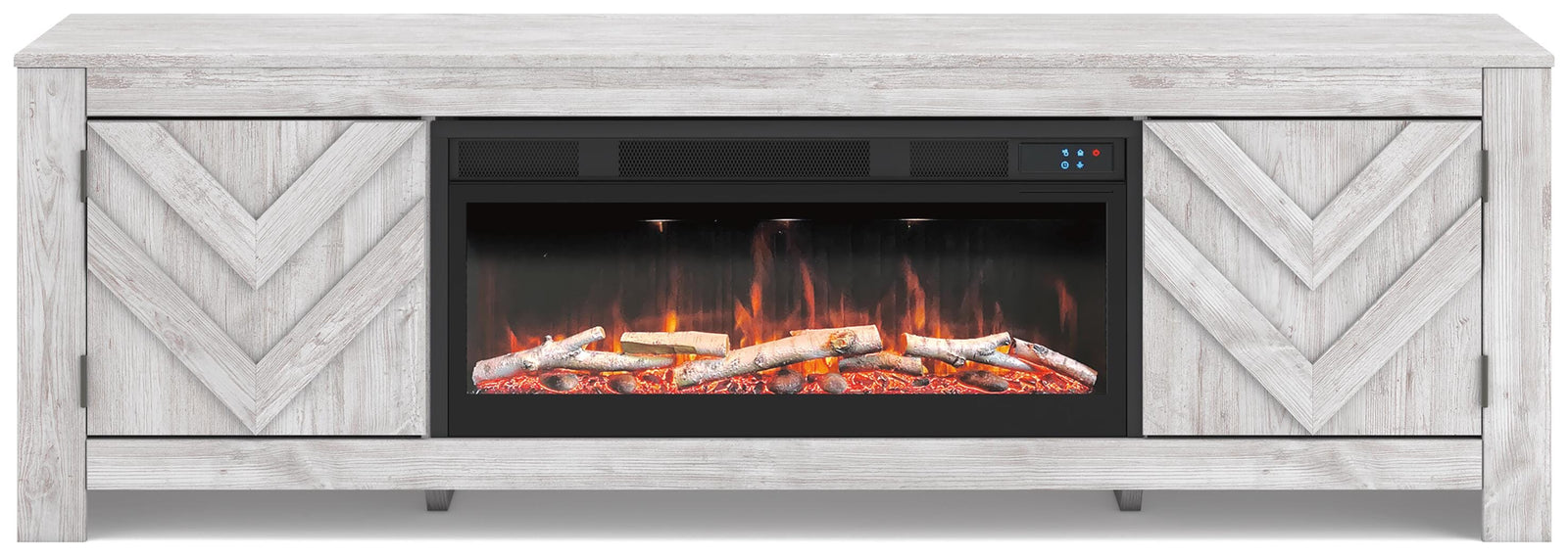Cayboni 71 TV Stand with Electric Fireplace (W3788-SI)