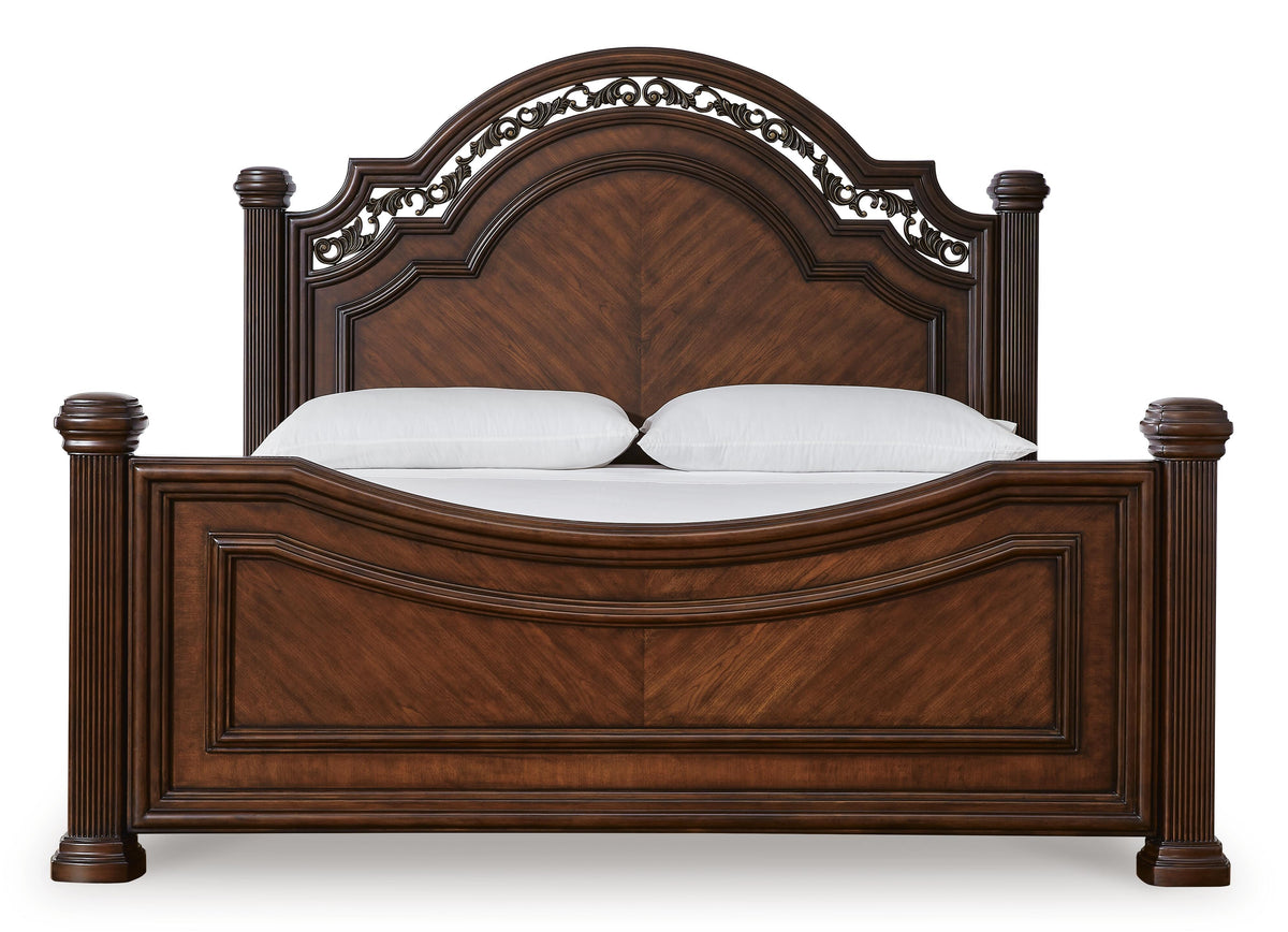 Lavinton Poster Bed, Dresser, Mirror and Nightstand - Brown  (B764-SI) - Image 9