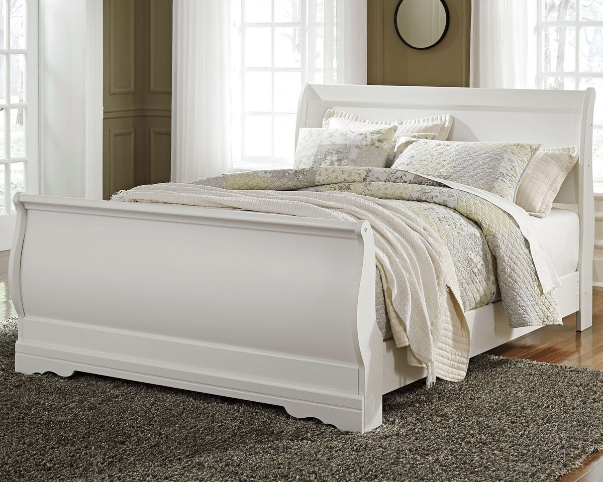 Anarasia Sleigh Bed - White  (B129-SI) - Image 2