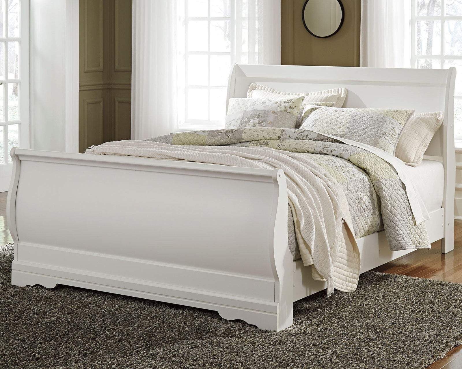 Anarasia Sleigh Bed - White  (B129-SI) - Image 2