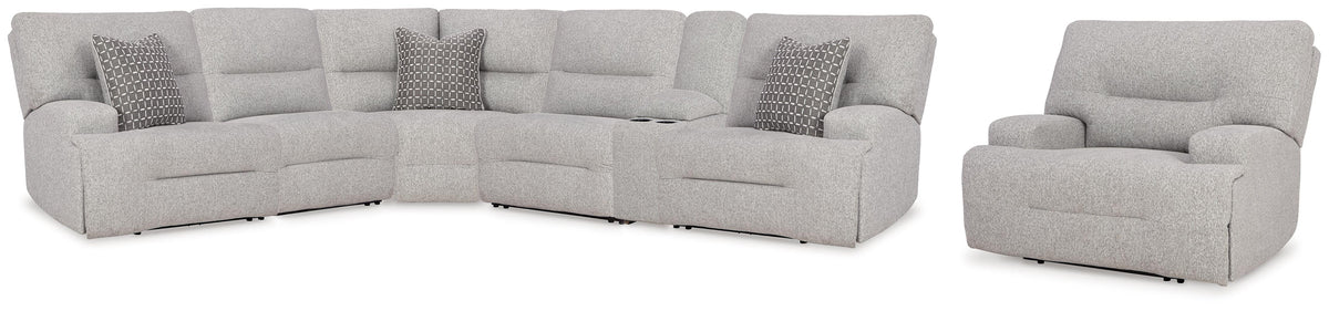 Acklen Place 6-Piece Power Reclining Sectional and Power Recliner (93605-SI)