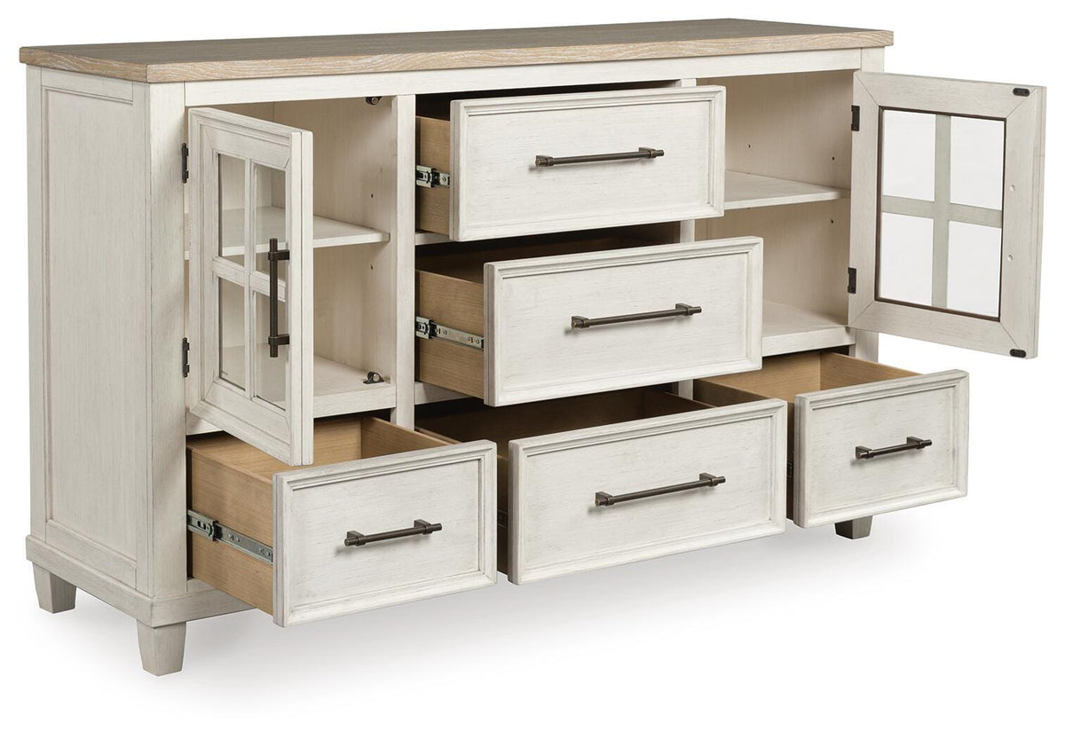 Shaybrock Dresser - Antique White/Brown  (B683-SI) - Image 3