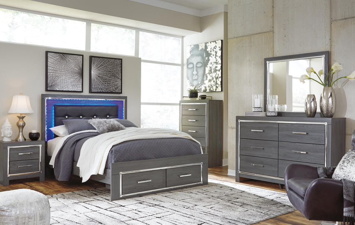Lodanna Panel Storage Bed, Dresser, Mirror, Chest and Nightstand - Gray  (B214-SI) - Image 9