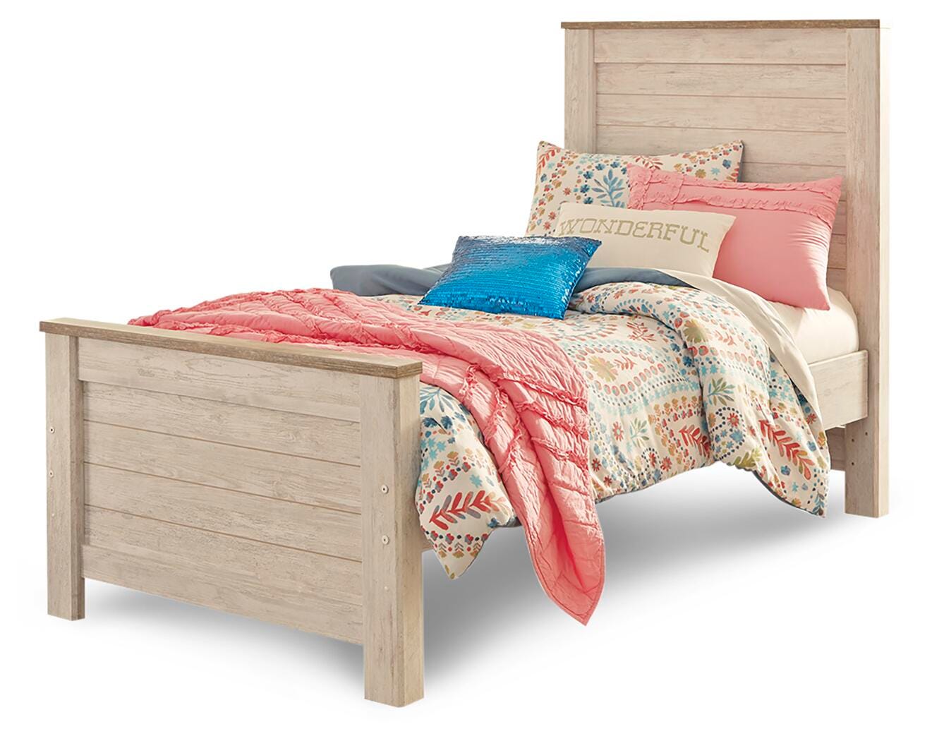 Willowton Panel Bed and Dresser - Whitewash  (B267-SI) - Image 6