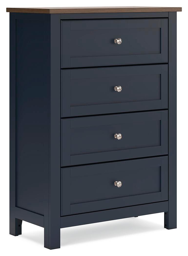 Landocken Panel Bed, Dresser, Chest and Nightstand - Brown/Blue  (B414-SI) - Image 10