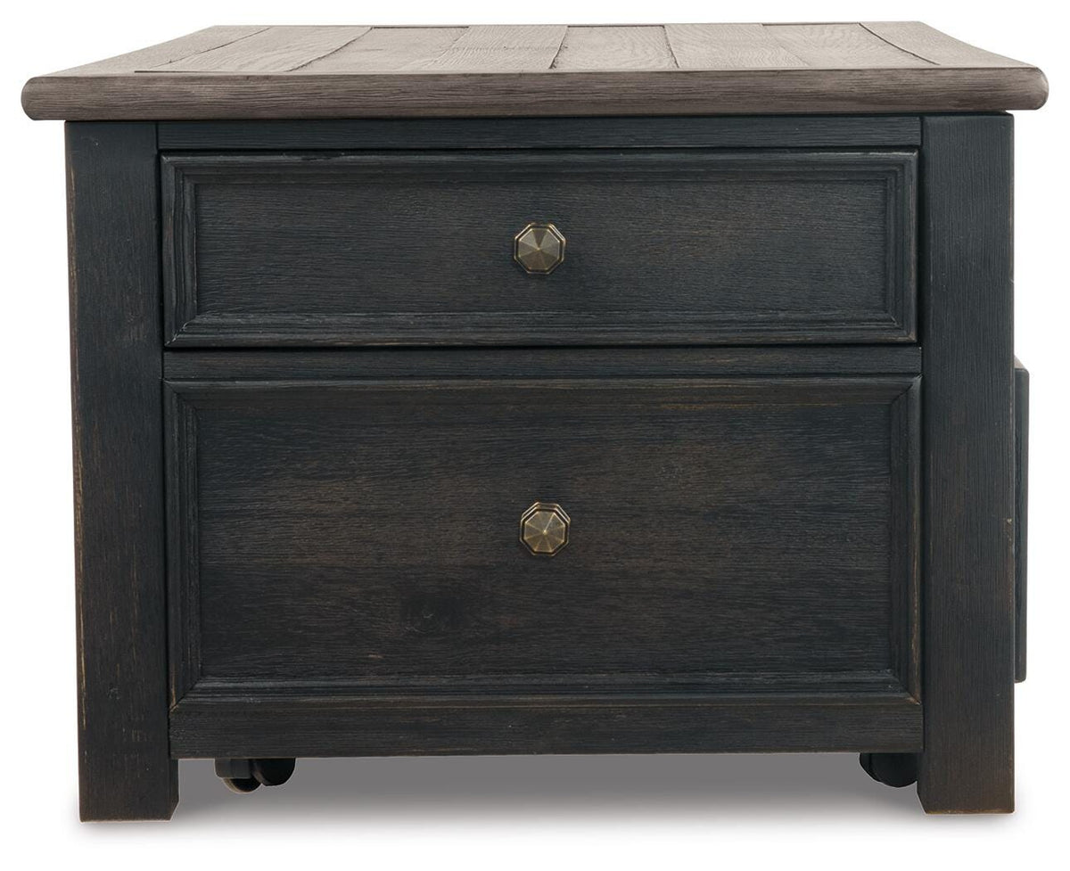Tyler Creek Coffee Table and 2 End Tables with Console - Grayish Brown/Black  (T736-SI) - Image 17