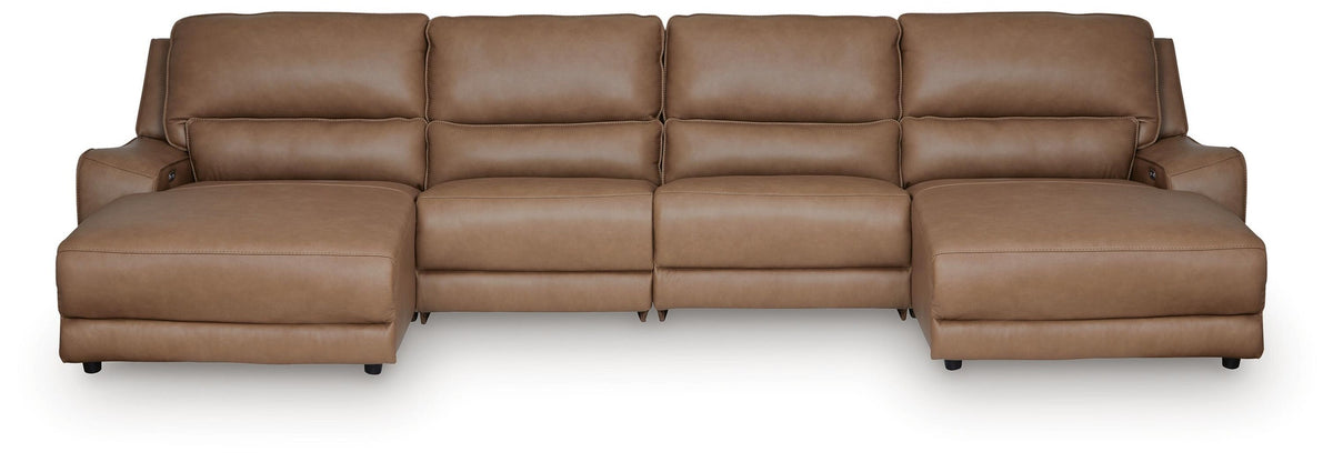 DeepWakes 4-Piece Reclining Sectional with Double Chaise (PCU62606-SI)