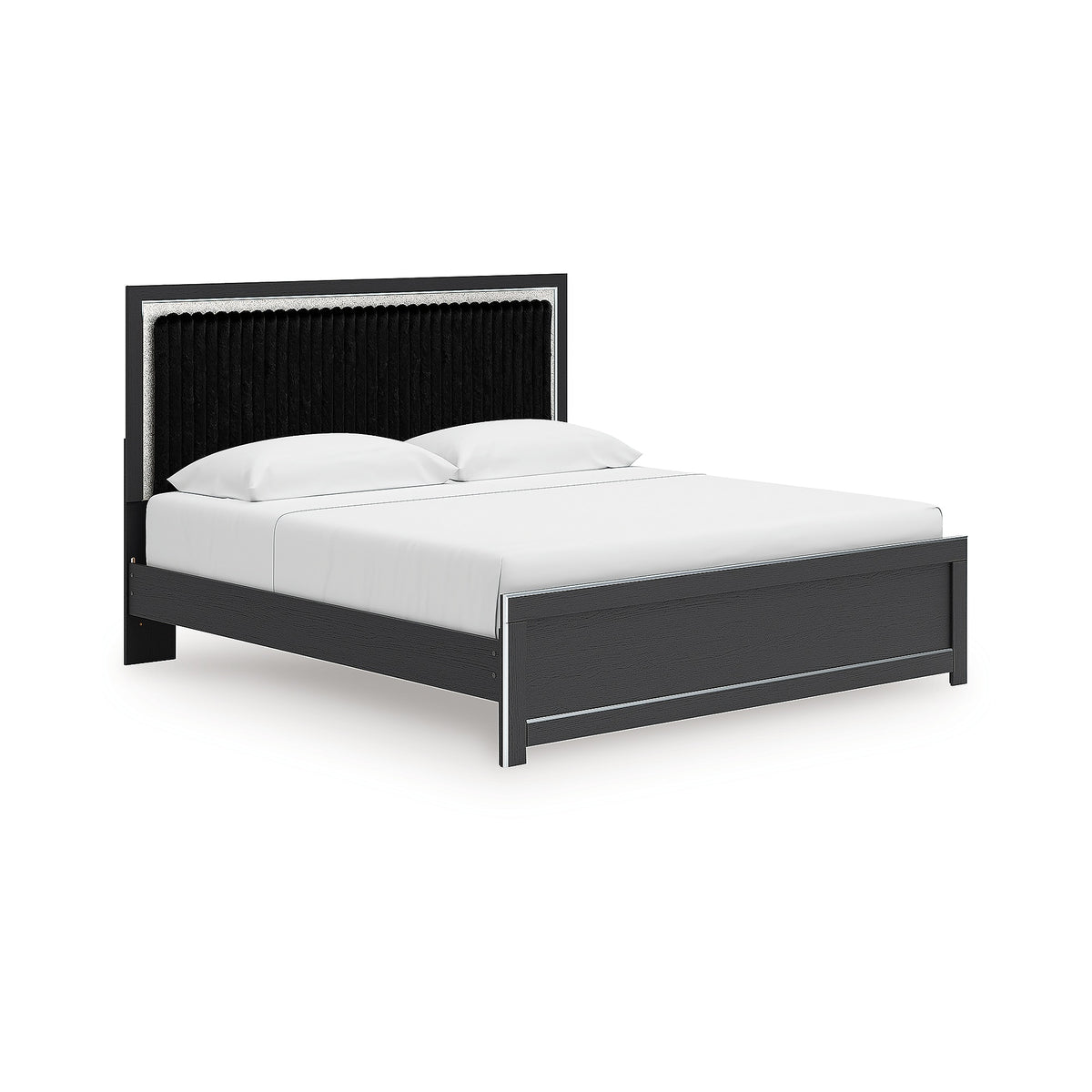 Zuraleus King Upholstered Panel Platform Bed (PCB3380-SI)