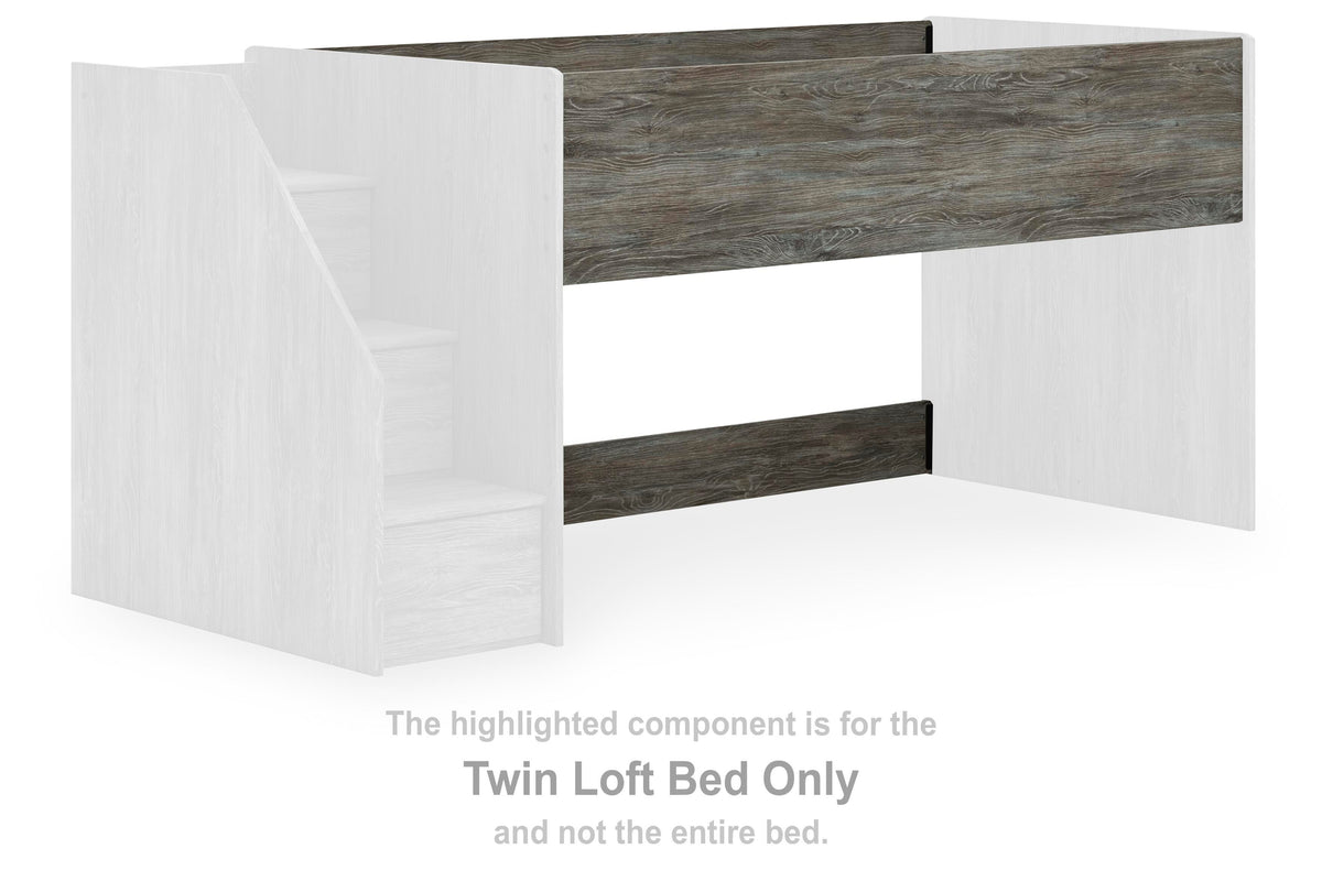 Frandern Loft Bed (Youth) - Gray  (B4480-SI)