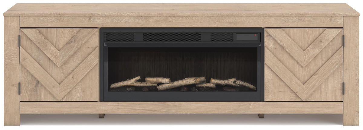 Cayboni 71 TV Stand with Electric Fireplace (W3787-SI) - Image 2