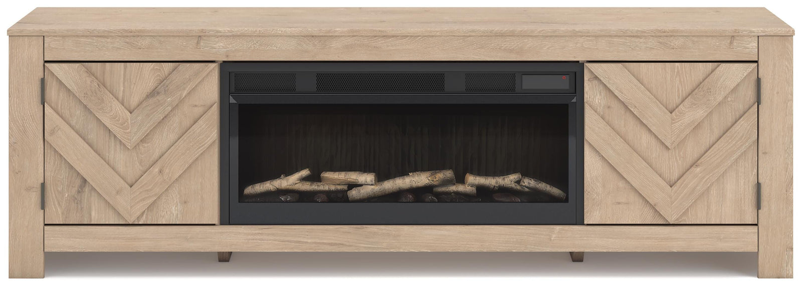 Cayboni 71 TV Stand with Electric Fireplace (W3787-SI) - Image 2