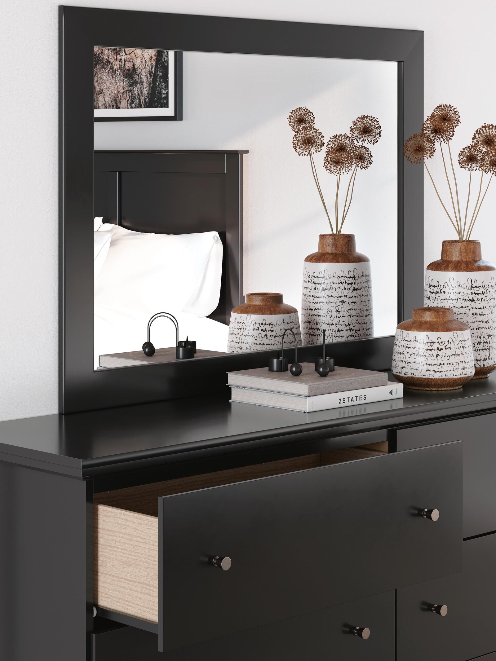Maribel Dresser and Mirror - Black  (B138-SI) - Image 9
