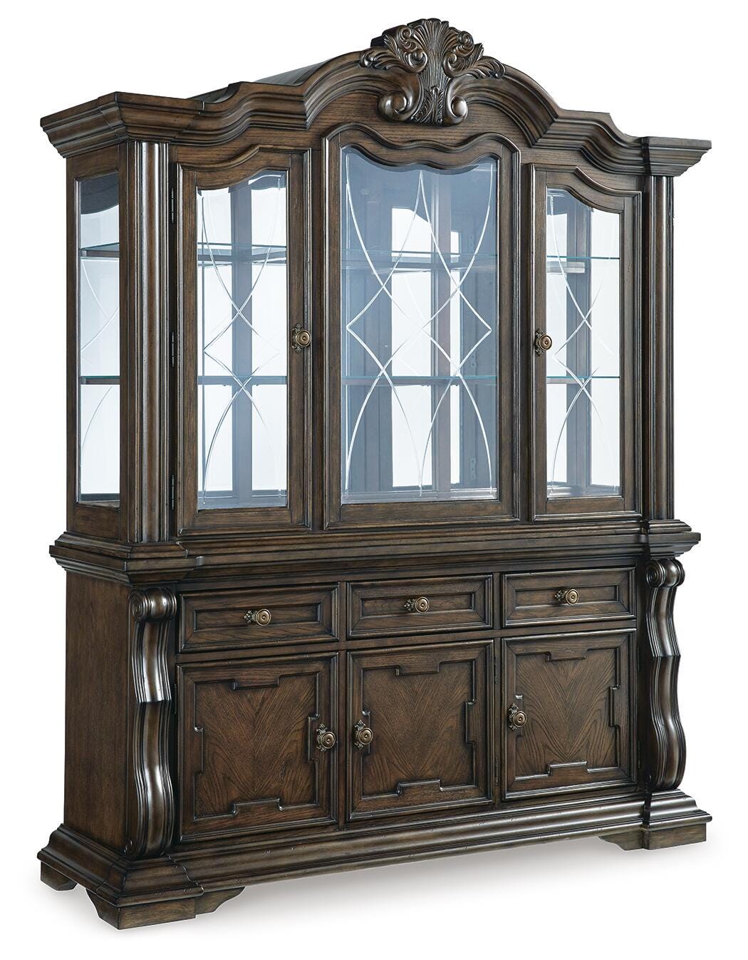 Maylee Dining Table with 6 Chairs and Buffet and Hutch (D947-SI) - Image 10