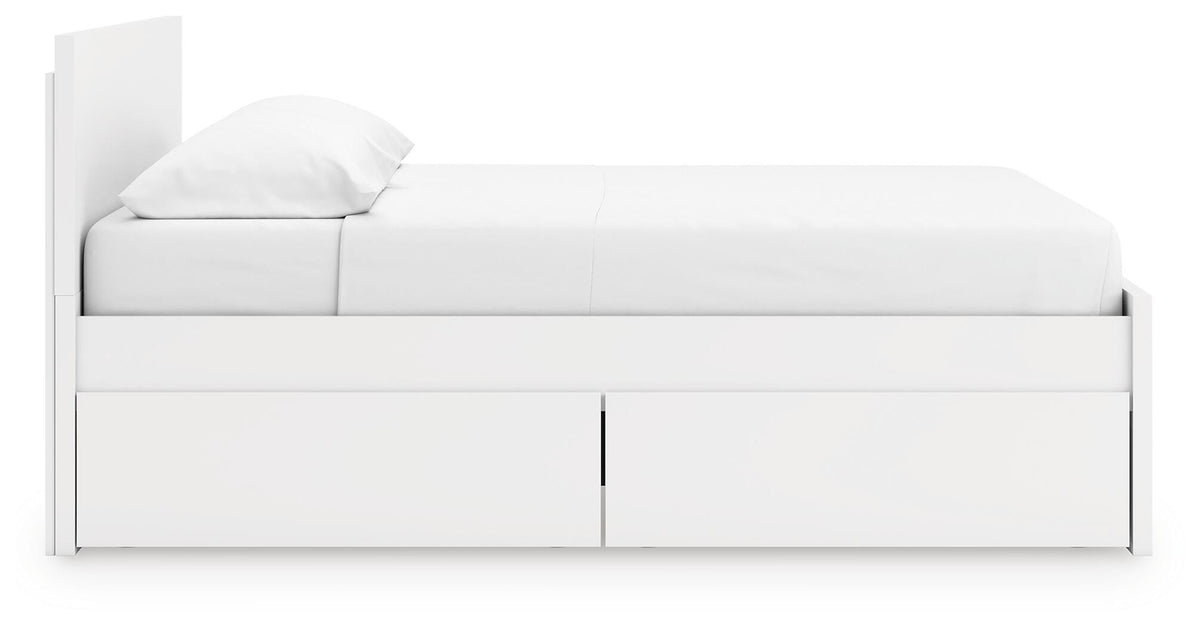 Onita Panel Platform Bed with 2 Side Storage - White  (EB9630-SI) - Image 6