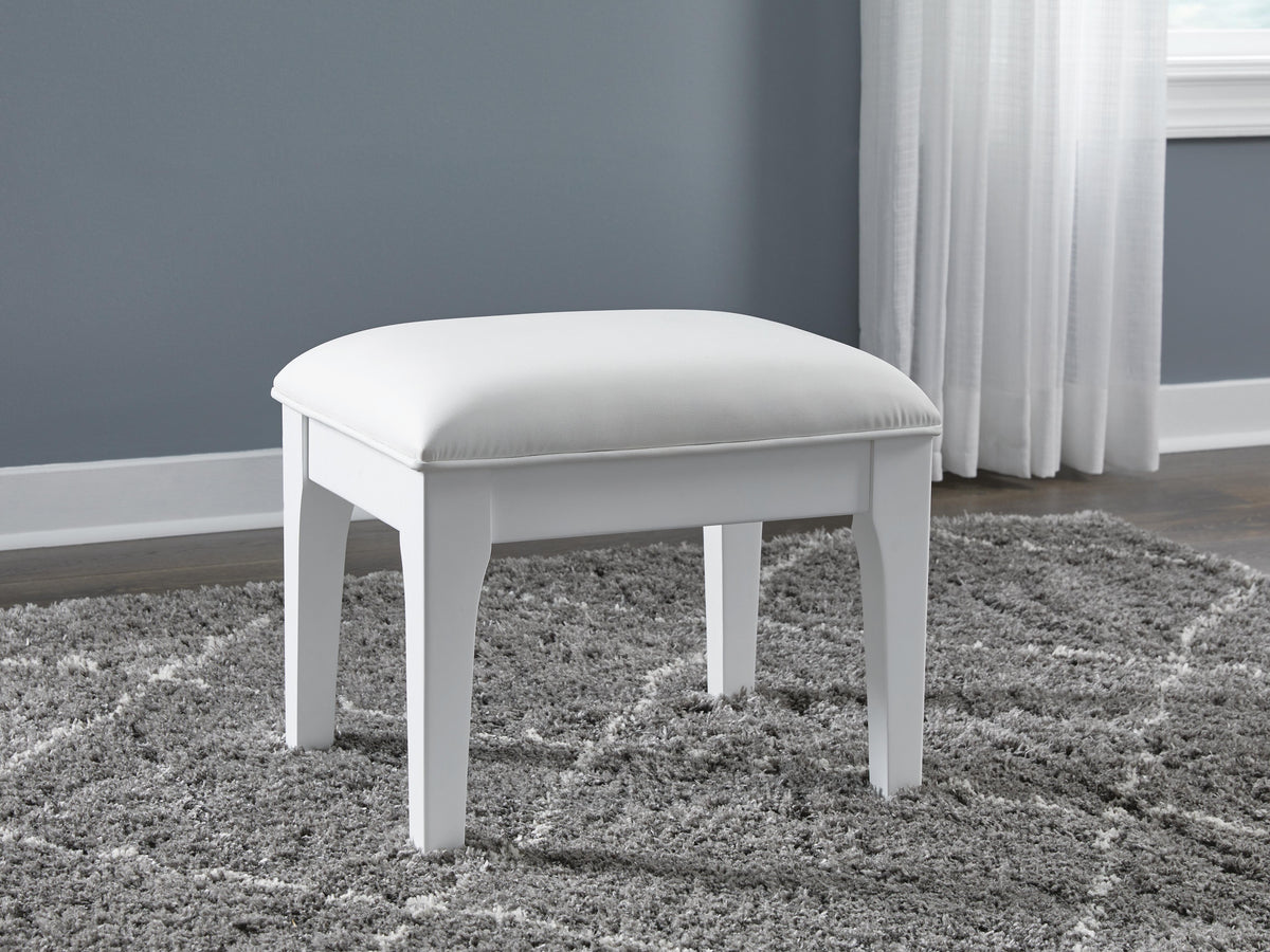 Chalanna Vanity Stool (Youth) - White  (B822-SI) - Image 2