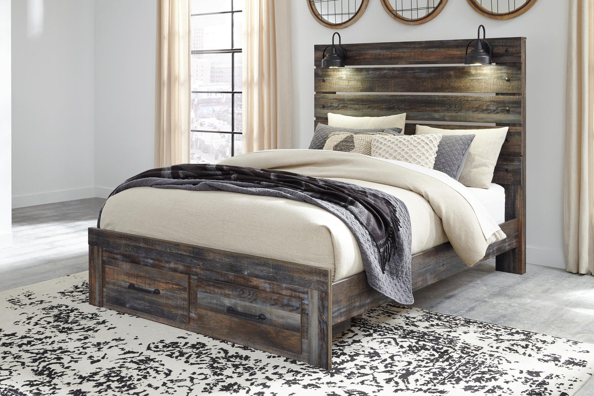 Drystan Panel Storage Bed, Dresser, Mirror, Chest and 2 Nightstands (B211-SI) - Image 14
