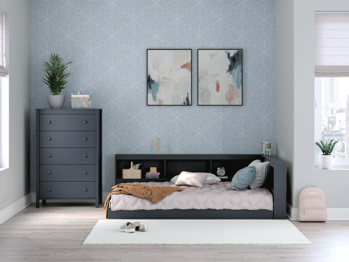 Simmenfort Bookcase Storage Bed (Youth) - Navy Blue  (EB1528-SI) - Image 11