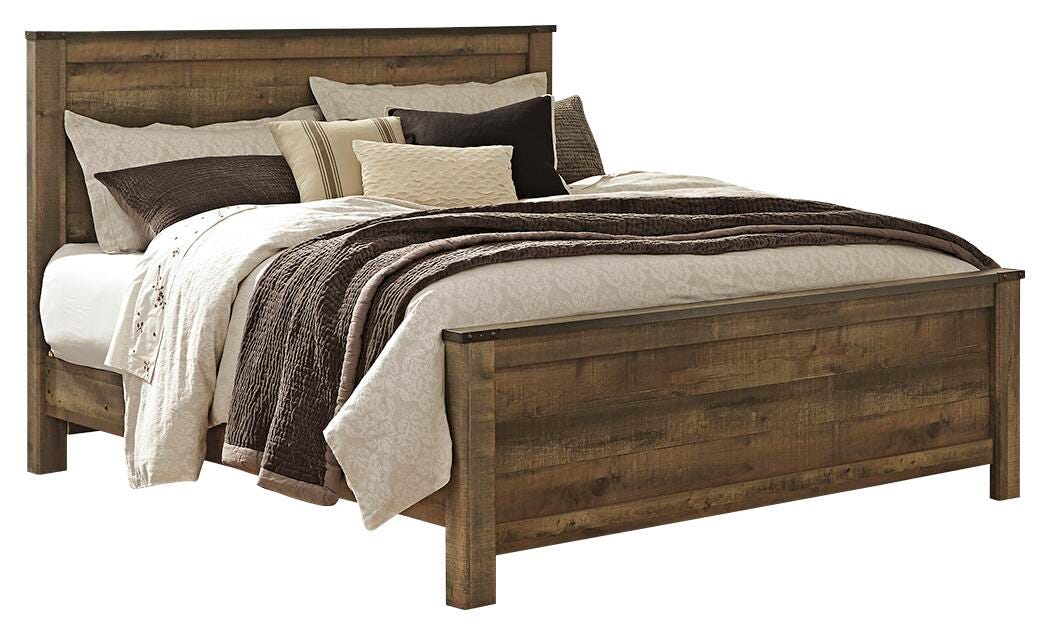 Trinell Panel Bed, Dresser, Mirror and Nightstand - Brown  (B446-SI) - Image 3