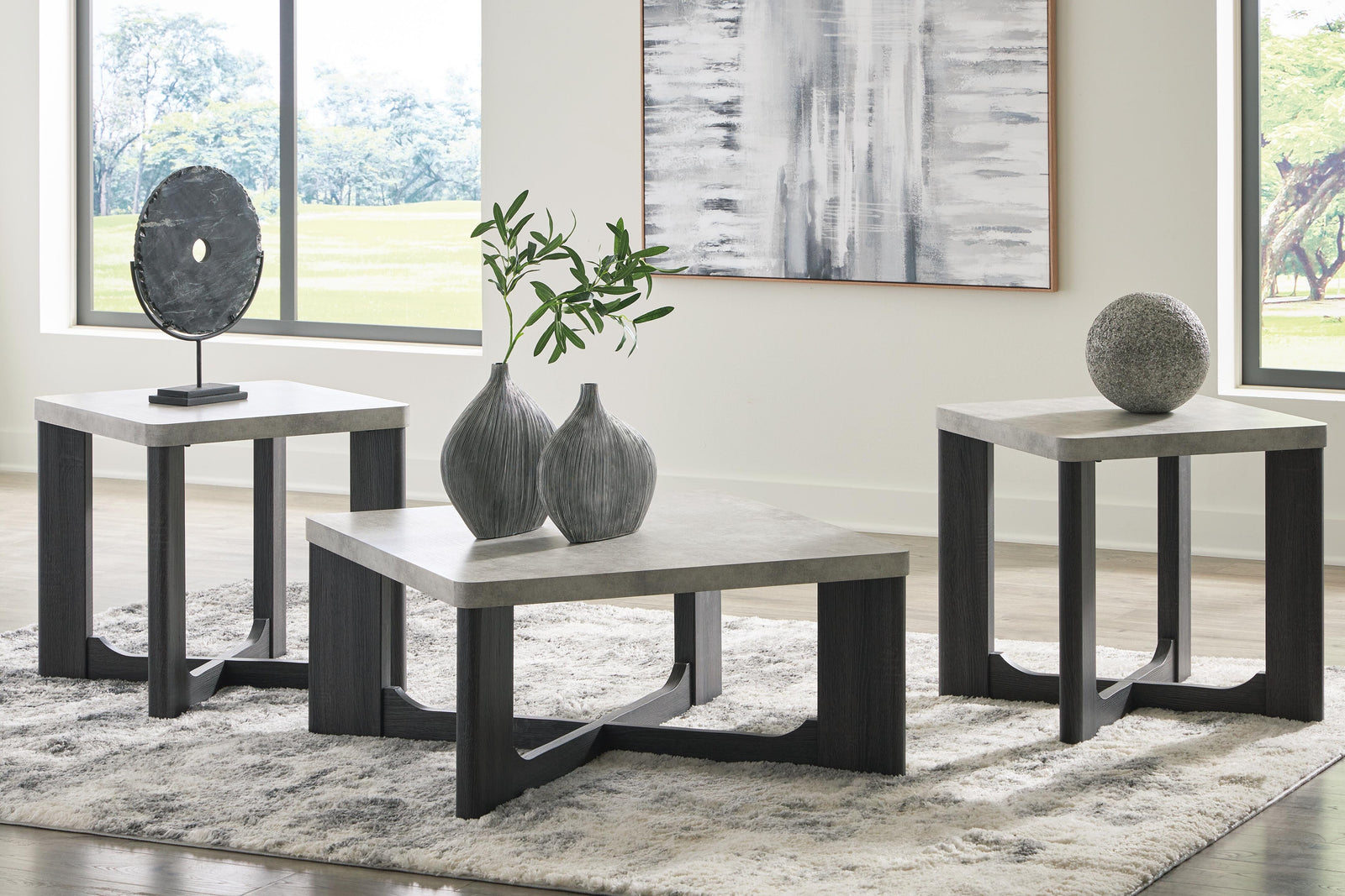 Sharstorm Table (Set of 3) - Two-tone Gray  (T251-SI) - Image 3