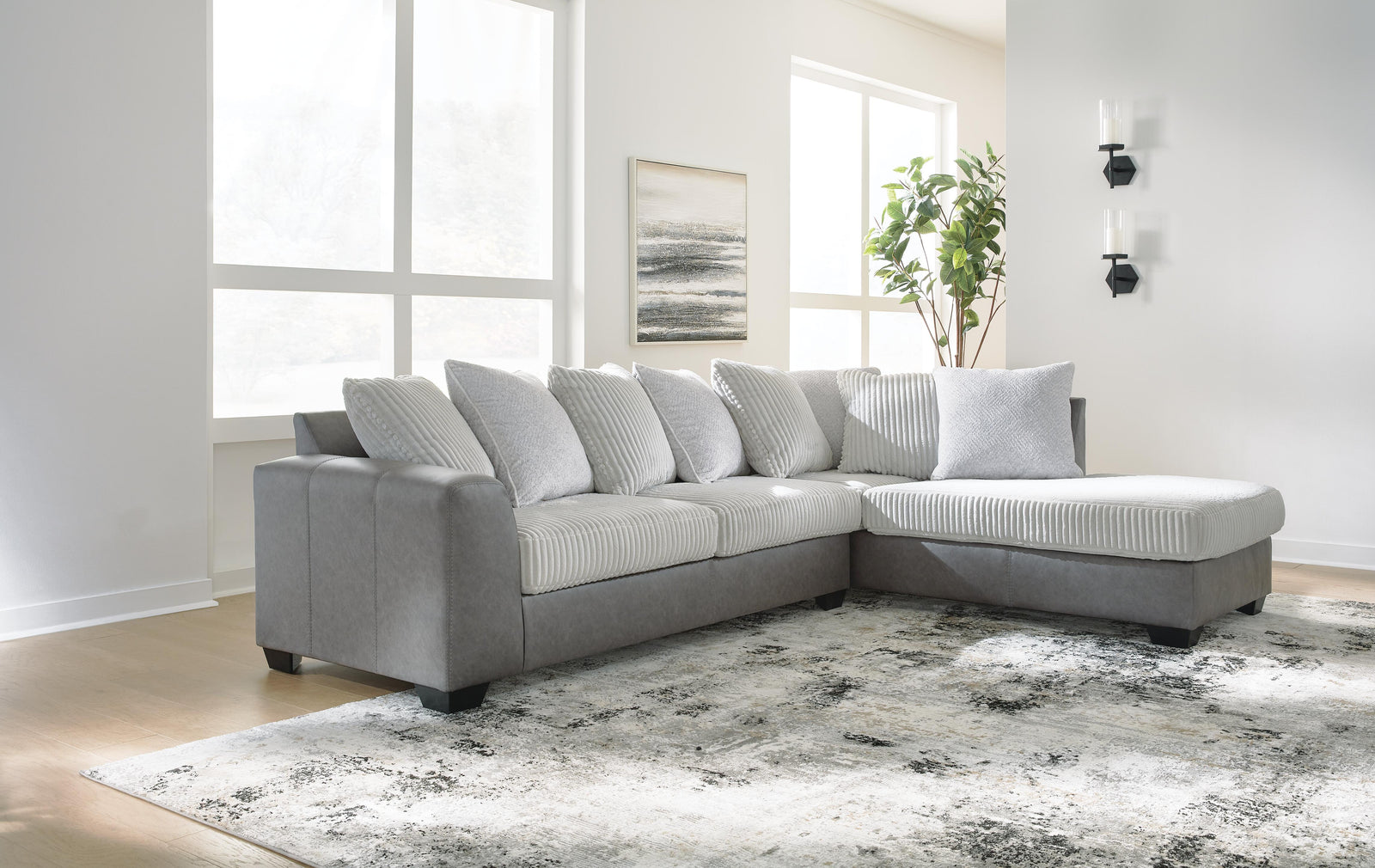 Clairette Court 2-Piece Sectional with Chaise (31503-SI) - Image 2