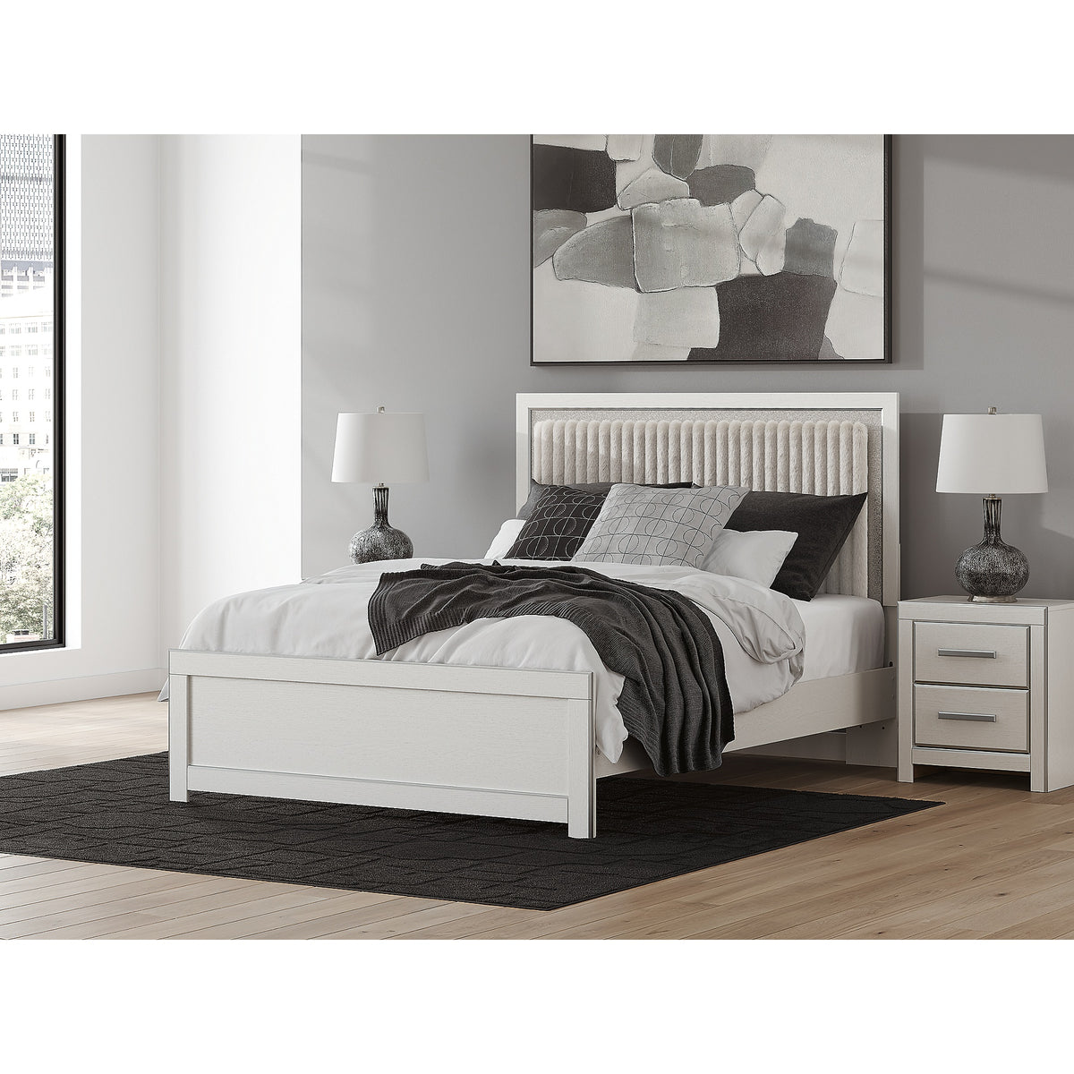 Zuraleus Queen Upholstered Panel Platform Bed (PCB3381-SI) - Image 8