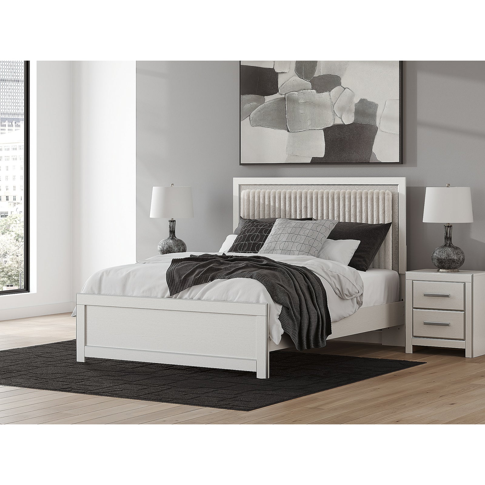 Zuraleus Queen Upholstered Panel Platform Bed (PCB3381-SI) - Image 8