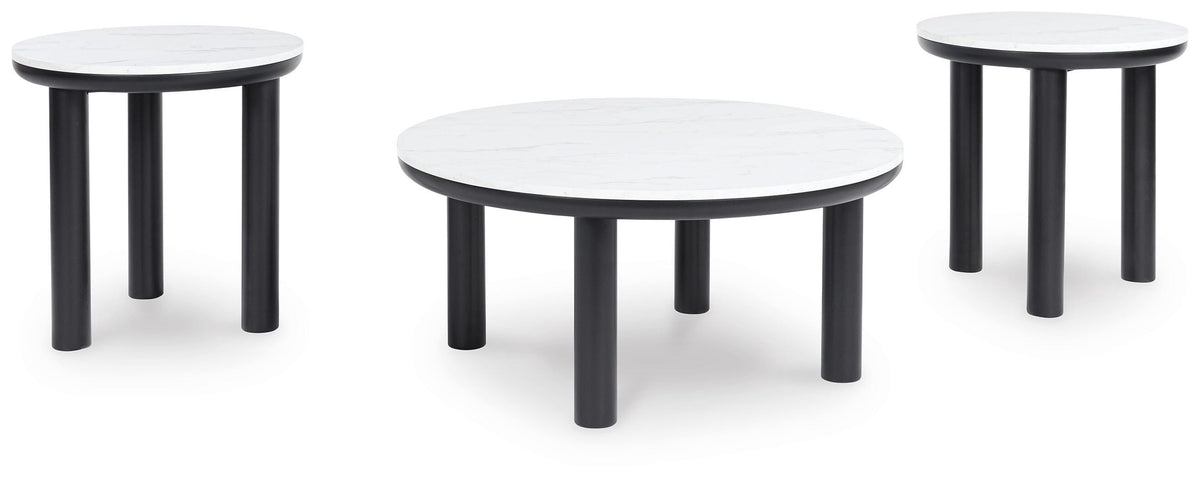 Xandrum Table (Set of 3) - Black/White  (T159-SI)