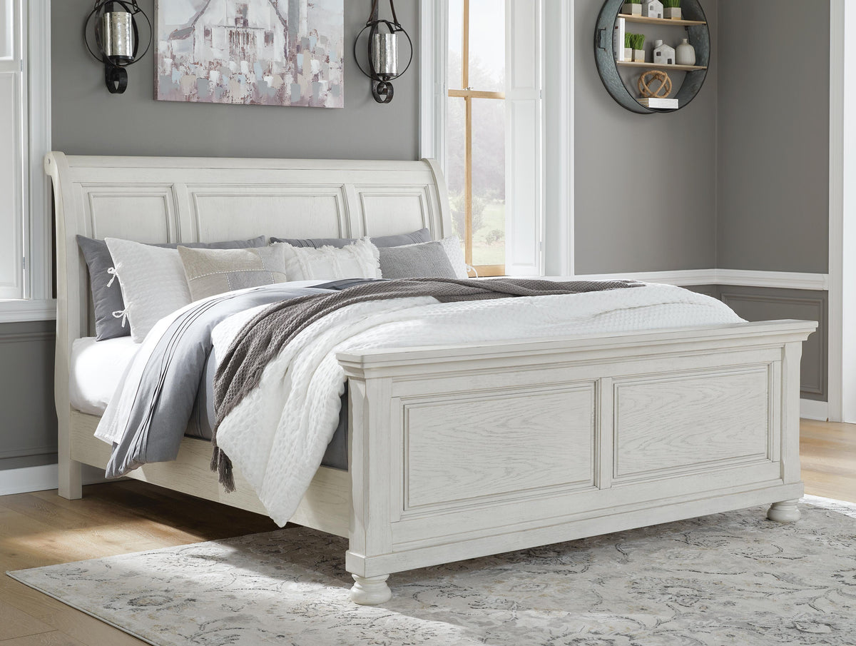 Robbinsdale Sleigh Bed - Antique White  (B742-SI) - Image 4
