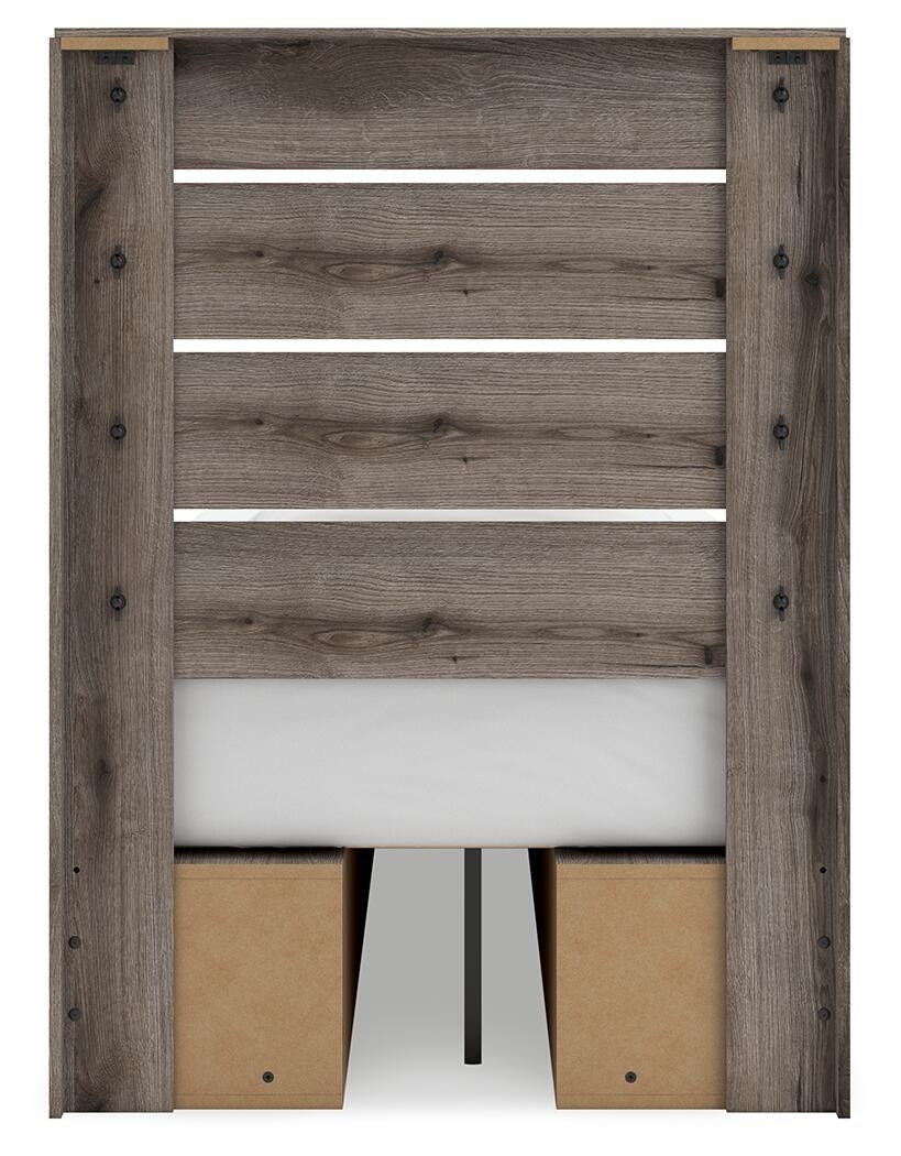 Graystorm Twin Panel Bed with Storage (PCB2405-SI) - Image 6